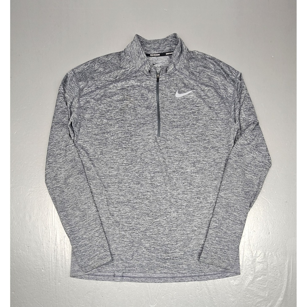 Nike Sweater Running Mens XL Gray Qt Zip Dri-Fit Element Pullover‎ Active L/S